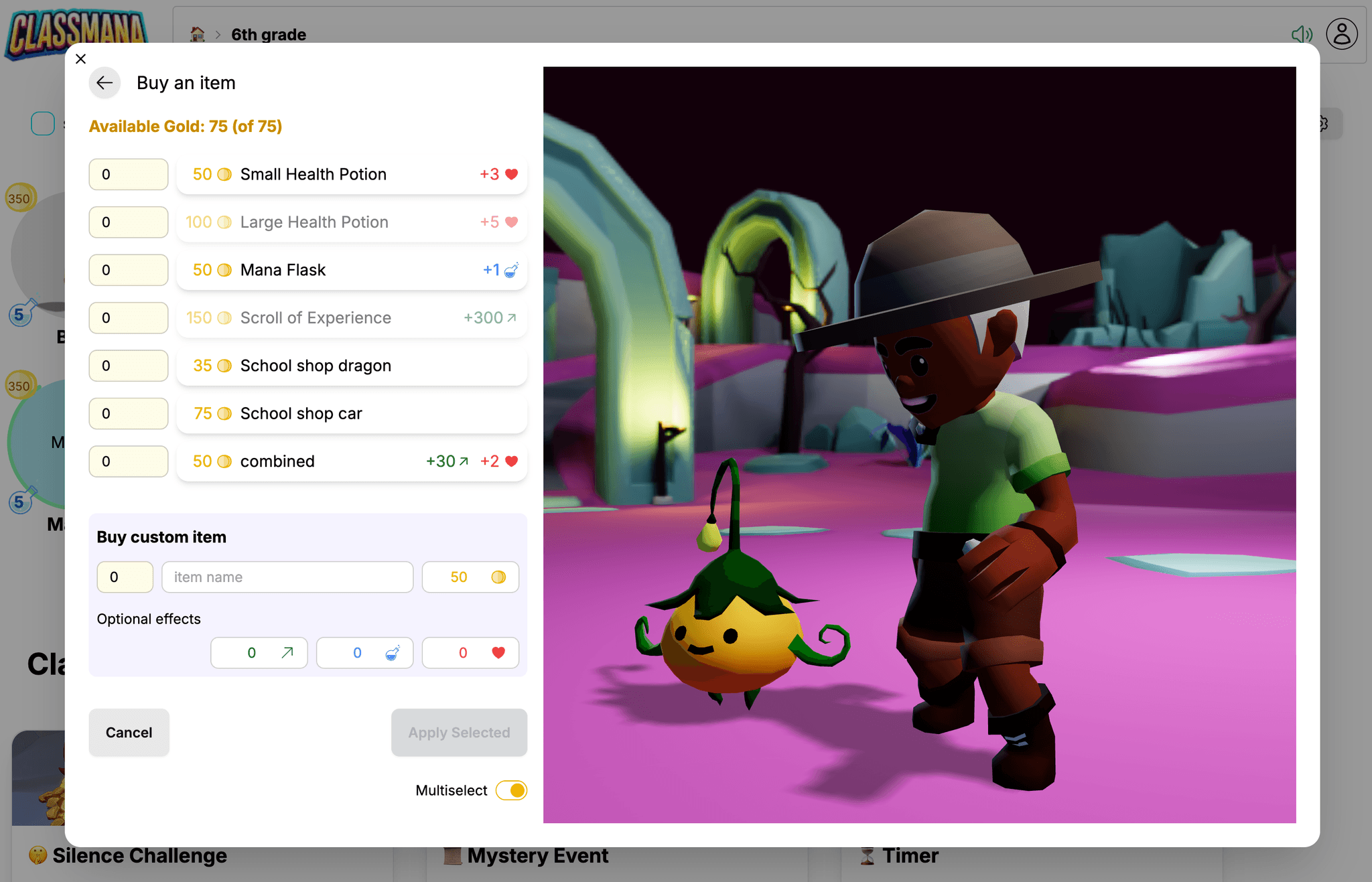 Tombol mode multipilih untuk pembelian toko