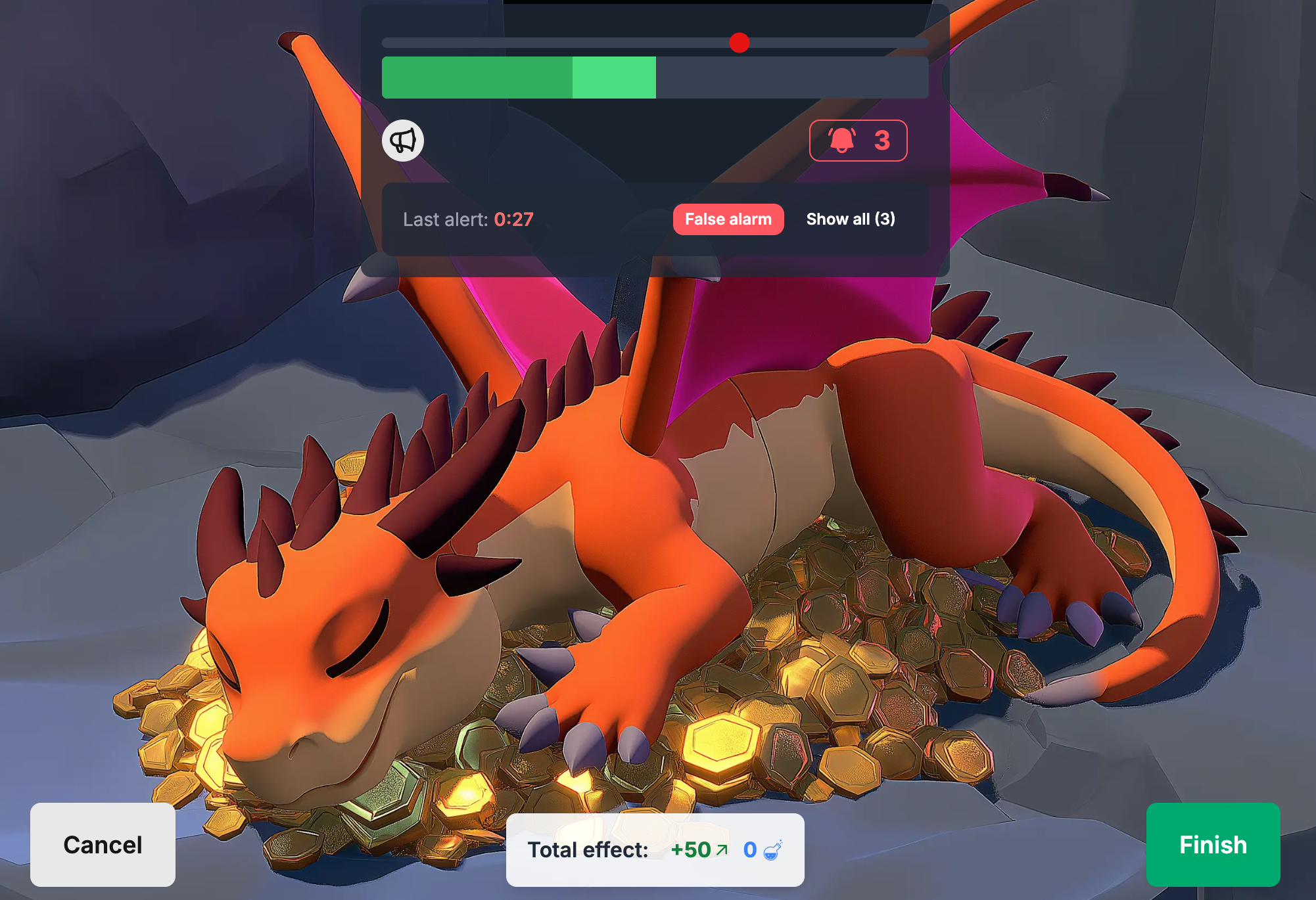 Naga tidur dengan damai di latar belakang