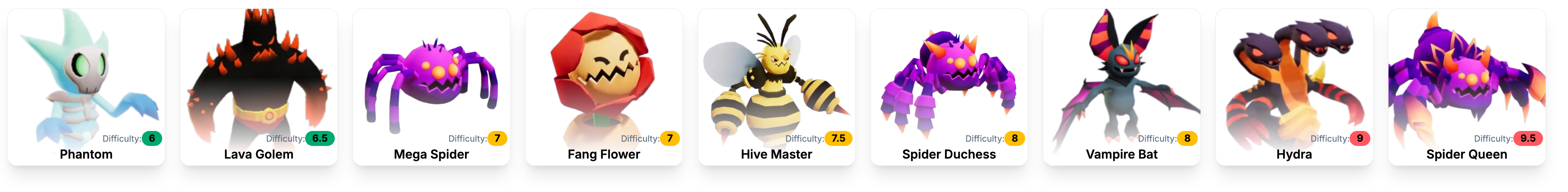 Layar pemilihan monster