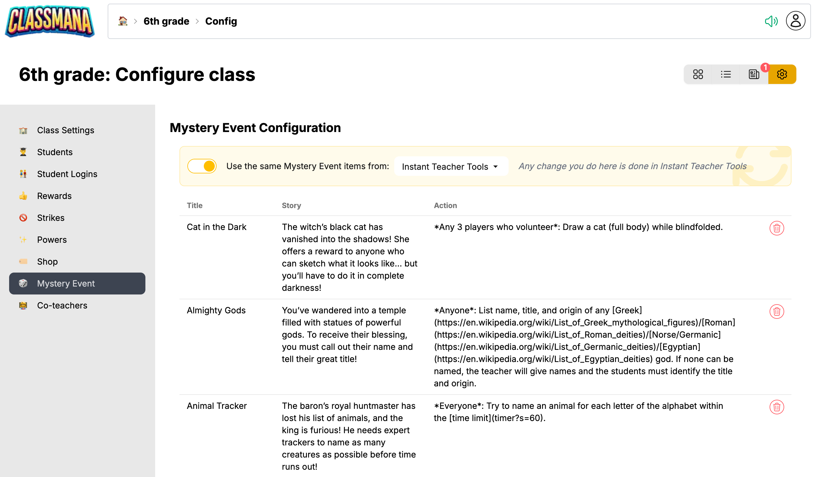 Konfigurasi Acara Misteri