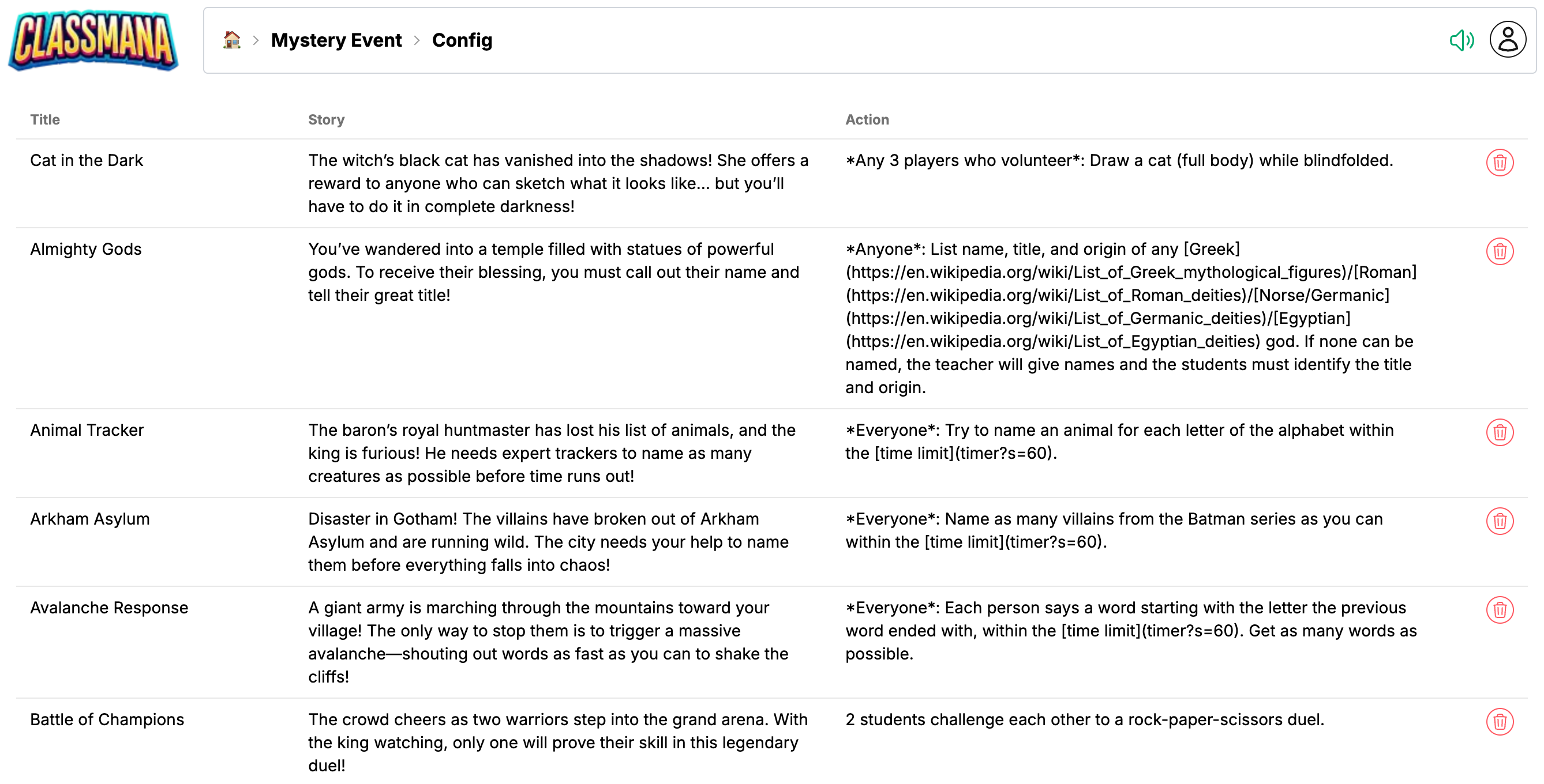 Konfigurasi Acara Misteri