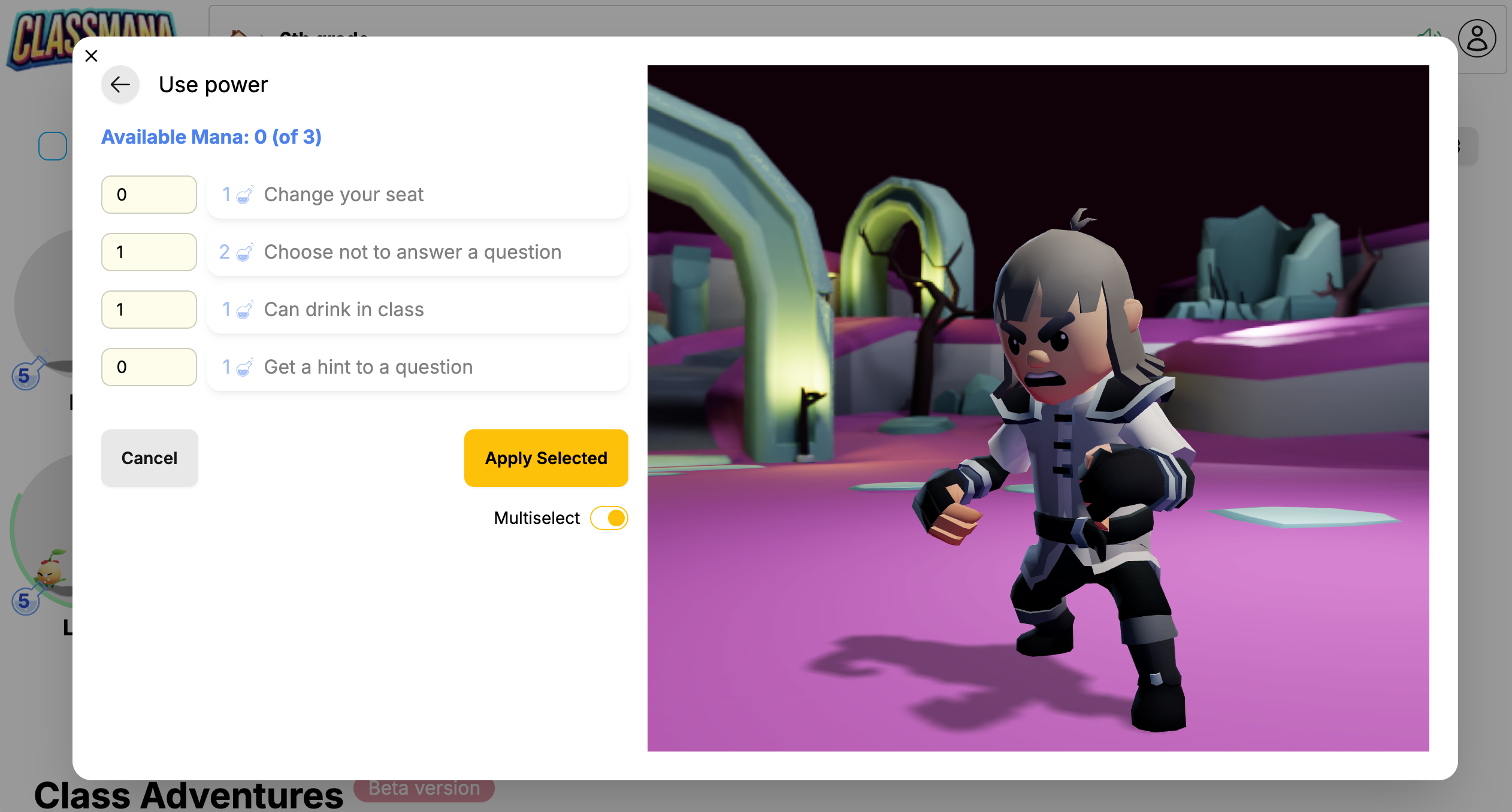 Toggle mode multiselect